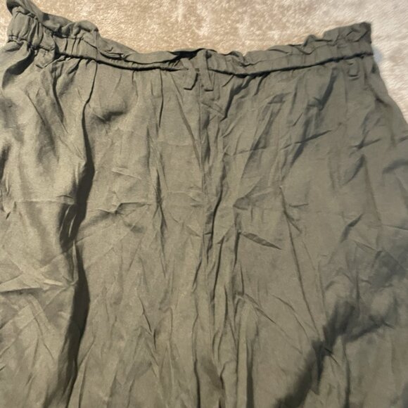 H&M Pants Womens 12 High Waist Stretch Utility Trouser Olive Green Pull On - Picture 4 of 9